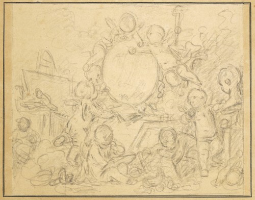 Trois dessins de François Boucher, dans un montage de Jean-Baptiste Glomy - Louis XV