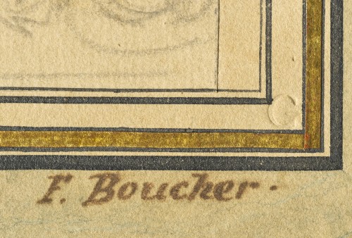 Louis XV - Three studies by François Boucher, in a mount by Jean-Baptiste Glomy