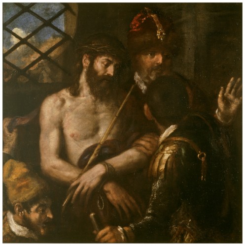Antiquités - Christ before Herod, a drawing from the School of Titian
