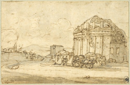 A drawing by Claude Lorrain, with a preparatory sketch on the verso