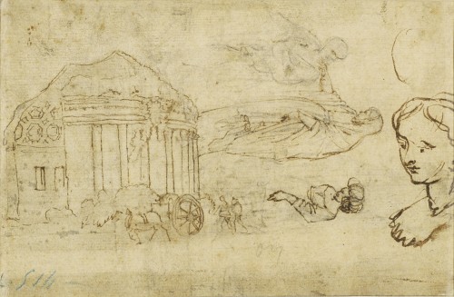 A drawing by Claude Lorrain, with a preparatory sketch on the verso - 
