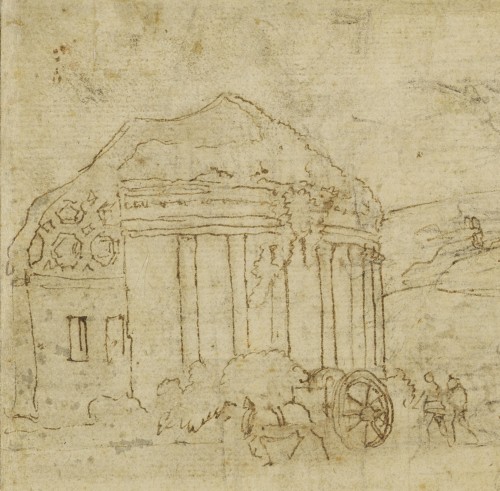 Antiquités - A drawing by Claude Lorrain, with a preparatory sketch on the verso