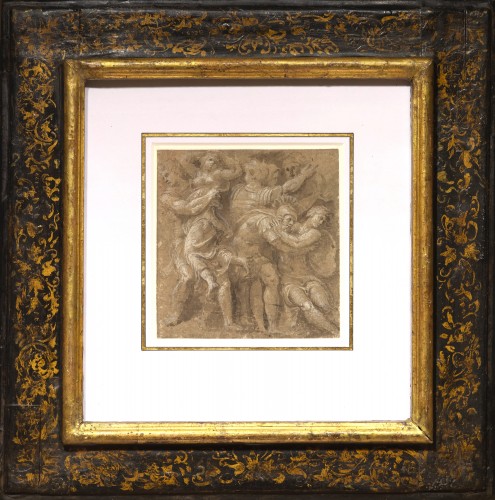 L’Enlèvement des Sabines, un dessin de Biagio Pupini, d&#039;après Polidoro da Caravaggio - Paintings & Drawings Style Renaissance