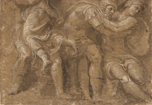 L’Enlèvement des Sabines, un dessin de Biagio Pupini, d'après Polidoro da Caravaggio - Renaissance