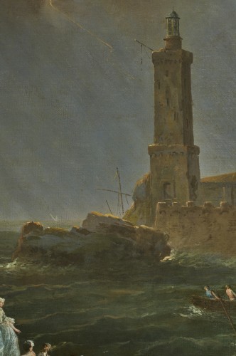 XVIIIe siècle - L'arrivée de l'orage, un paysage atmosphérique par un élève de Joseph Vernet