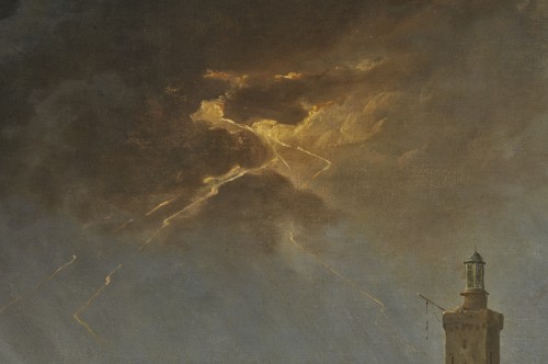  - L'arrivée de l'orage, un paysage atmosphérique par un élève de Joseph Vernet