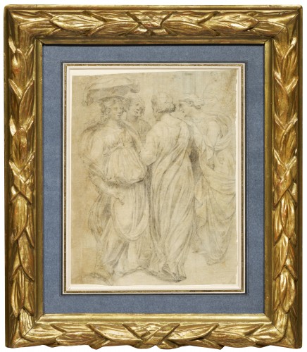 Four Women, a drawing by Francesco Furini after Ghiberti&#039;s Paradise Gate  - Paintings & Drawings Style 