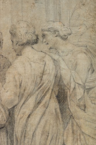 Paintings & Drawings  - Four Women, a drawing by Francesco Furini after Ghiberti&#039;s Paradise Gate 