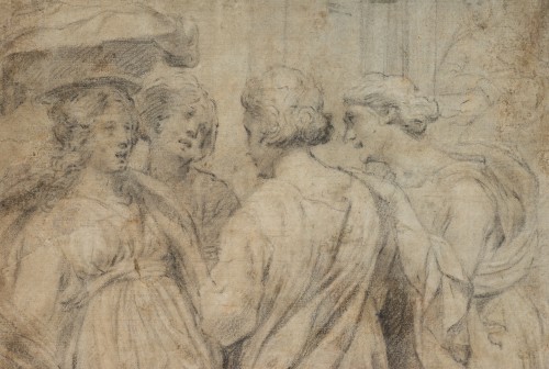 Quatre femmes, un dessin de F. Furini inspiré par la Porte du Paradis de Ghiberti - Stéphane Renard Fine Art