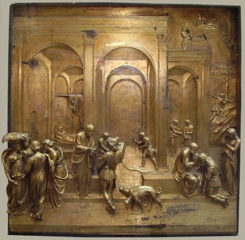 Antiquités - Quatre femmes, un dessin de F. Furini inspiré par la Porte du Paradis de Ghiberti