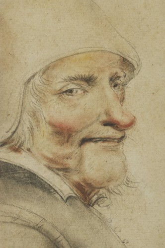 Portrait of a man in three-quarter view, wearing a cap, by Lagneau - 