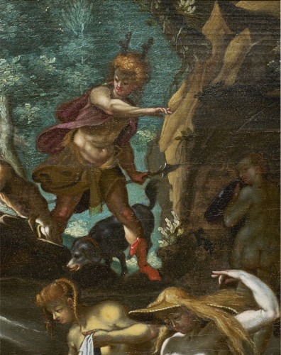 Diana and Actaeon, a Mannerist painting inspired by Heintz the Elder - 