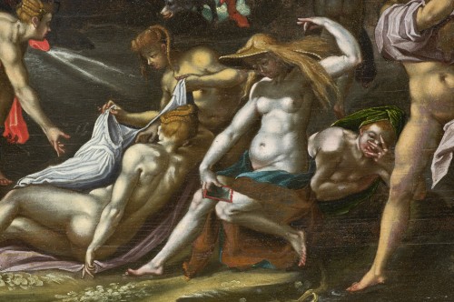 Diana and Actaeon, a Mannerist painting inspired by Heintz the Elder - 