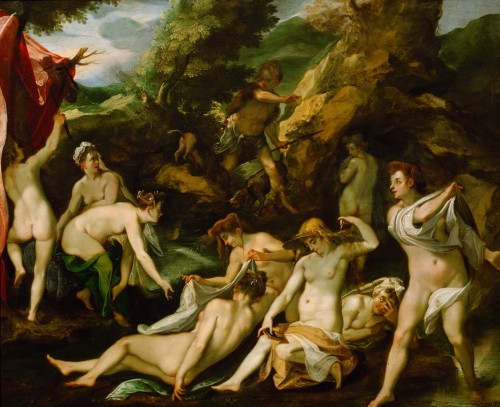 Antiquités - Diana and Actaeon, a Mannerist painting inspired by Heintz the Elder