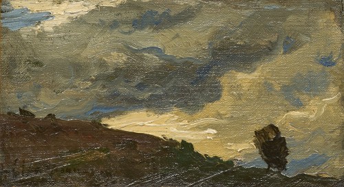 Quatre études de paysage par Henri Harpignies, un tableau atypique et déroutant - Stéphane Renard Fine Art
