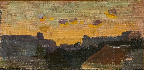 Quatre études de paysage par Henri Harpignies, un tableau atypique et déroutant - Napoléon III