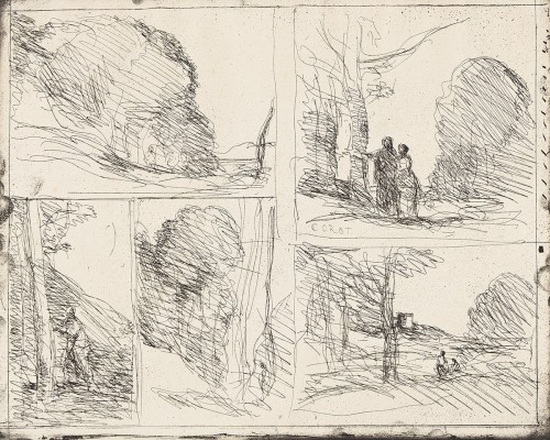 Napoléon III - Four Landscape Studies, an unusual and slighty