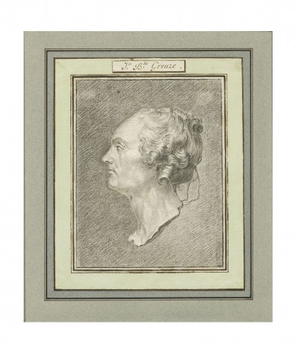 Preparatory drawing by J.J. Flipart after J.B Greuze's self-portrait