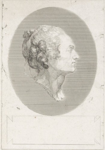 18th century - Preparatory drawing by J.J. Flipart after J.B Greuze&#039;s self-portrait