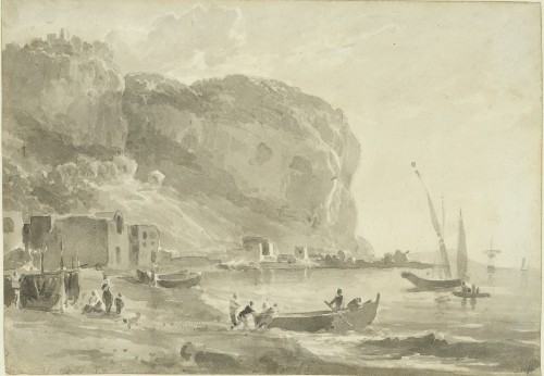 Tableaux et dessins Dessin, Aquarelle & Pastel - Vue de la côte du Pausilippe à Naples par William Marlow (1740 - 1813)