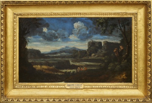 Italian Landscape with Jack Players by Gaspard Dughet (1615 - 1675)