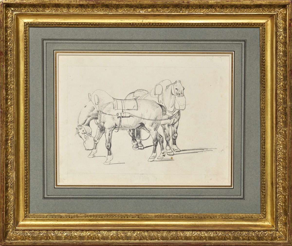 Feuille d'étude de chevaux double face par Théodore Géricault (1791-1924) -  XIXe siècle - N.106501