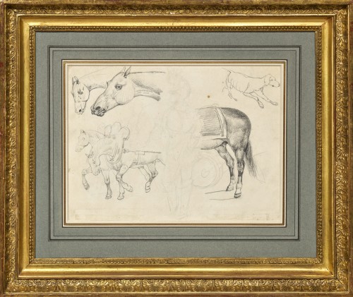 Paintings & Drawings  - Double-sided Horse Studies by Théodore Géricault (1791-1924)