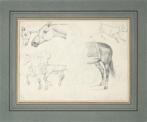 19th century - Double-sided Horse Studies by Théodore Géricault (1791-1924)