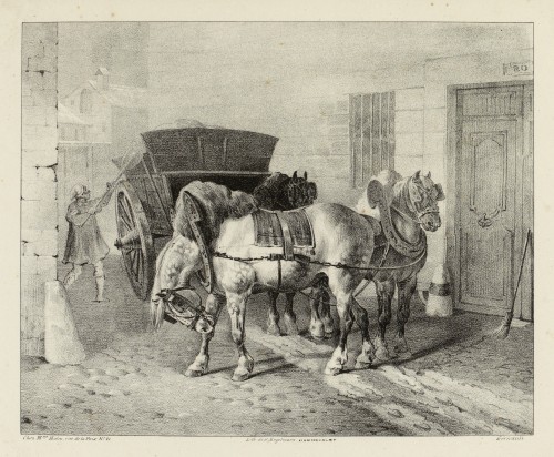 Restauration - Charles X - Feuille d’étude de chevaux double face par Théodore Géricault (1791-1924)
