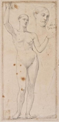Louis-Philippe - Astrée, une étude de Jean-Dominique Ingres pour la fresque de L'âge d'or à Dampierre