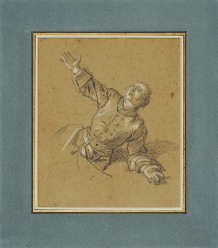 Etude de soldat implorant la clémence - Jean-Marc Nattier (1685 - 1766) - Tableaux et dessins Style Régence