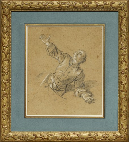 Tableaux et dessins Dessin, Aquarelle & Pastel - Etude de soldat implorant la clémence - Jean-Marc Nattier (1685 - 1766)