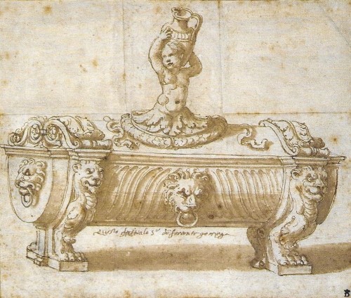 XVIe siècle et avant - Un projet de flambeau attribué à Giulio Romano, dit Jules Romain (circa 1499 - 1546)
