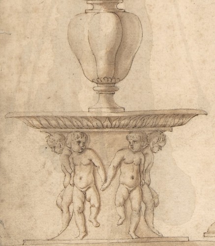 Renaissance - Un projet de flambeau attribué à Giulio Romano, dit Jules Romain (circa 1499 - 1546)