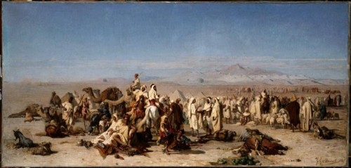 XIXe siècle - Le Boucher arabe, une dessin préparatoire - Gustave Guillaumet (1840 - 1887)