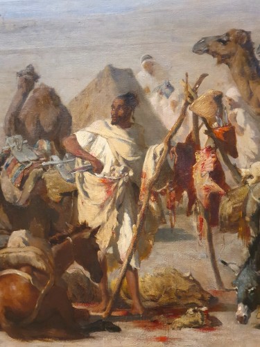Le Boucher arabe, une dessin préparatoire - Gustave Guillaumet (1840 - 1887) - 