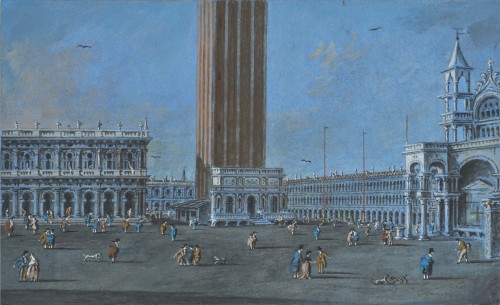 Une Vue de la Place Saint-Marc - Giacomo Guardi (Venise 1764 - 1835) - Tableaux et dessins Style 
