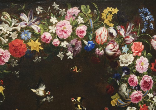 Flower Garland by Giovanni Stanchi the most Flemish Italian flower painter - 