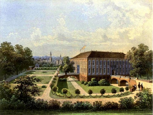 View of Sagan Ducal Park Orangery by E. Hackert circa 1850 - 