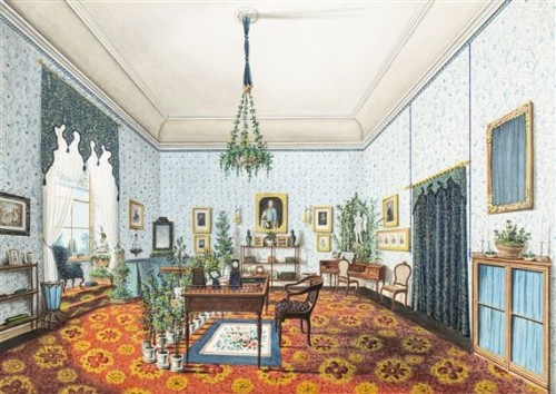 Napoléon III - Vue de l'Orangerie du parc ducal de Sagan par E. Hackert vers 1850