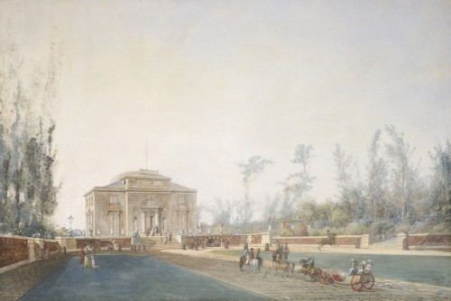 Antiquités - View of Sagan Ducal Park Orangery by E. Hackert circa 1850