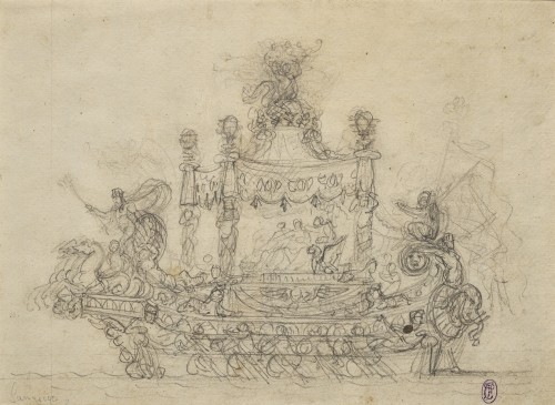 Étude de bateau de régate vénitien attribuée à Alessandro Mauro