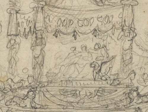 XVIIIe siècle - Étude de bateau de régate vénitienne attribuée à Alessandro Mauro