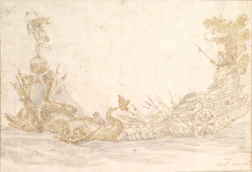 Antiquités - Venetian Regatta Boat Study attributed to Alessandra Mauro 