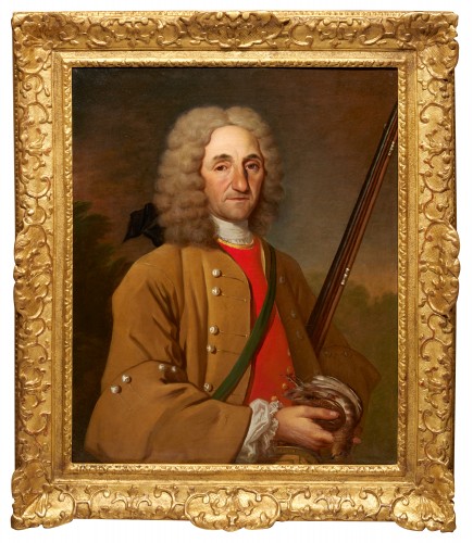 Portrait of Julien Prieur the bailiff of the Marquis d&#039;Armentières as a Hun - Paintings & Drawings Style Louis XV