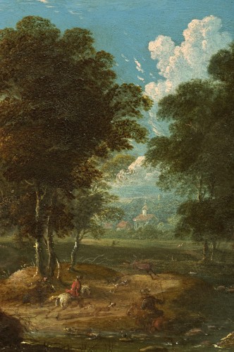 Stag hunting in the vicinity of Nuremberg by Peter von Bemmel  - Paintings & Drawings Style 