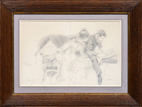 Portrait of Paul-César Helleu painting a dish - Rafael de Ochoa y Madrazo (1858-135) - Paintings & Drawings Style 