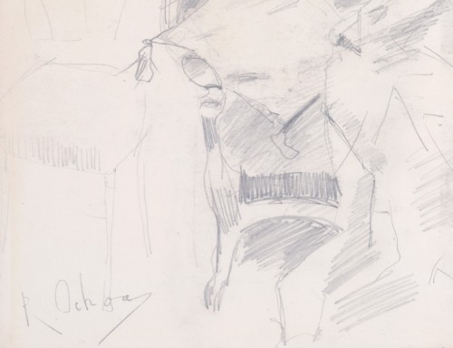 19th century - Portrait of Paul-César Helleu painting a dish - Rafael de Ochoa y Madrazo (1858-135)