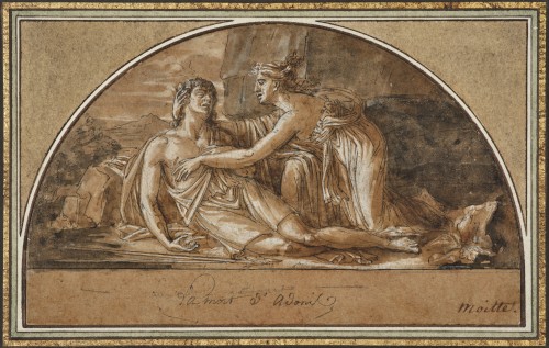 La mort d'Adonis, un dessin néo-classique de Jean-Guillaume Moitte - Tableaux et dessins Style Louis XVI