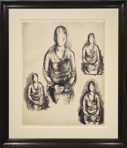 Quatre études pour un portrait de femme par Pavel Tchelitchew - Tableaux et dessins Style Art Déco